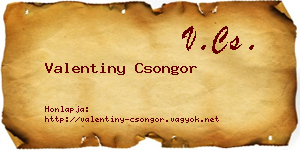 Valentiny Csongor névjegykártya